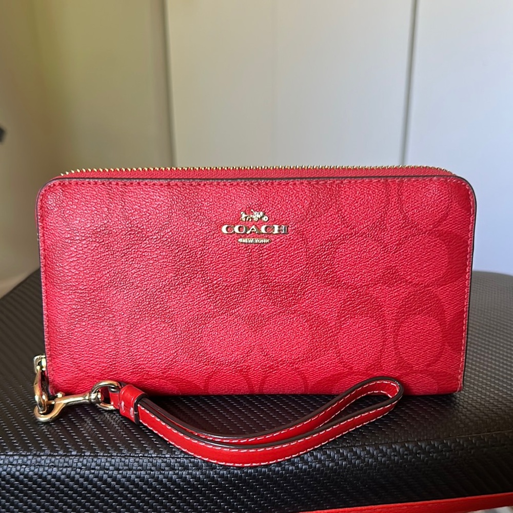 Coach Red Wristlet Wallet